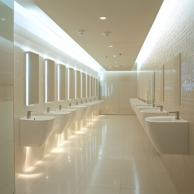 Moderne Sanitäranlage mit Waschbecken im Einkaufszentrum