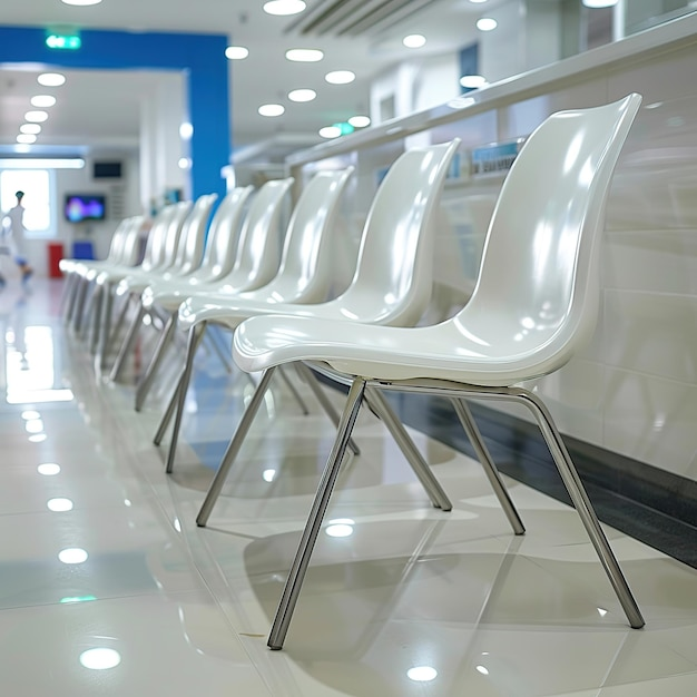 Weiße Stühle im Wartebereich einer Klinik in Bonn